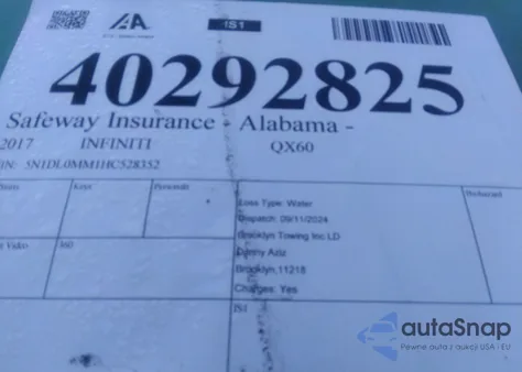 2017 Infiniti Qx60 из США, поврежденный, VIN 5N1DL0MM1HC528352